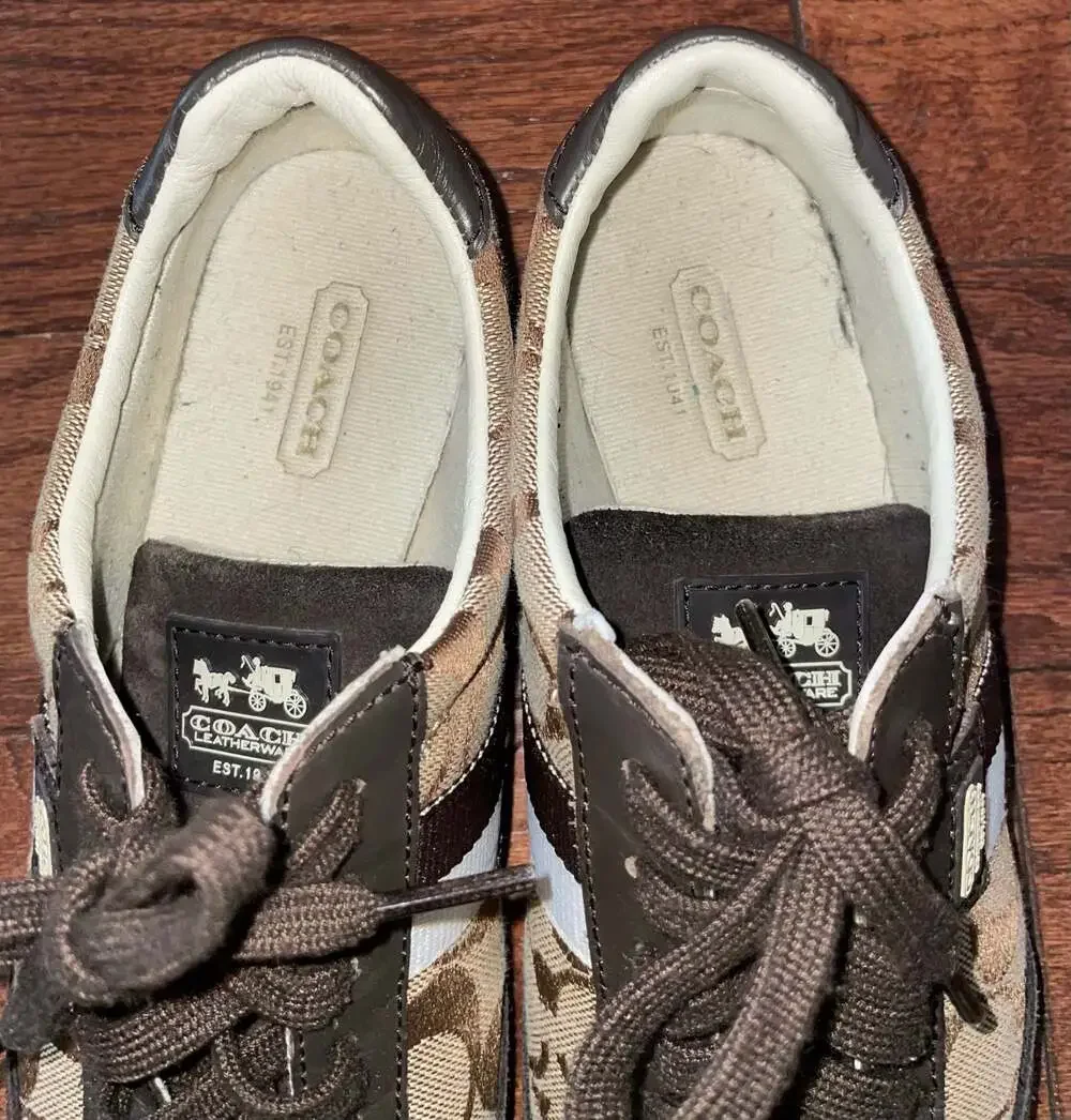 COACH Joss Signature C Y2K Retro Low Profile Sneakers Brown Size 5
